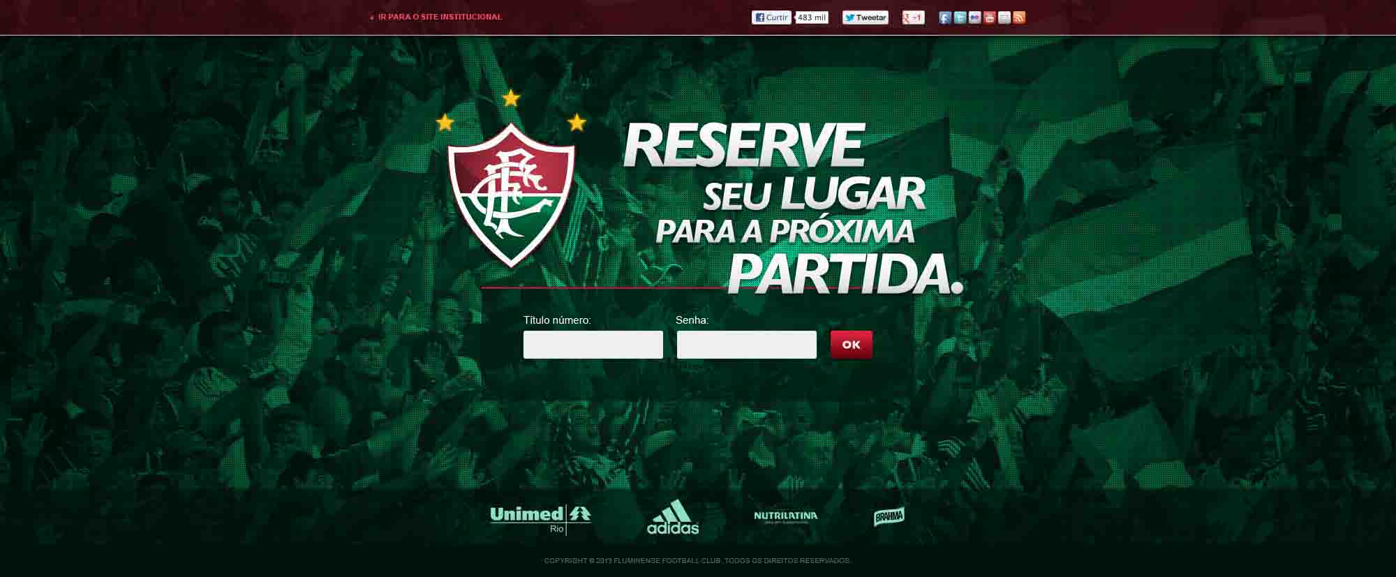 Site de marcação de jogos do Fluminense Football Club